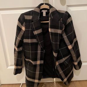 H&M plaid blazer-style coat